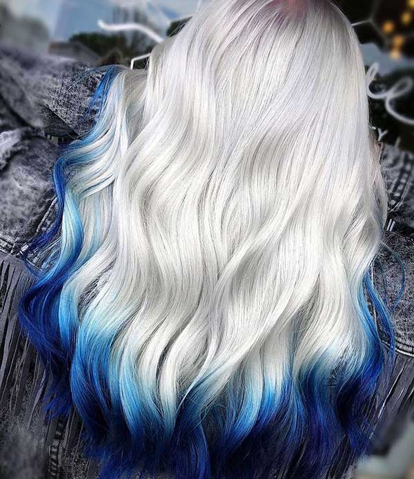 Blonde To Blue Ombre