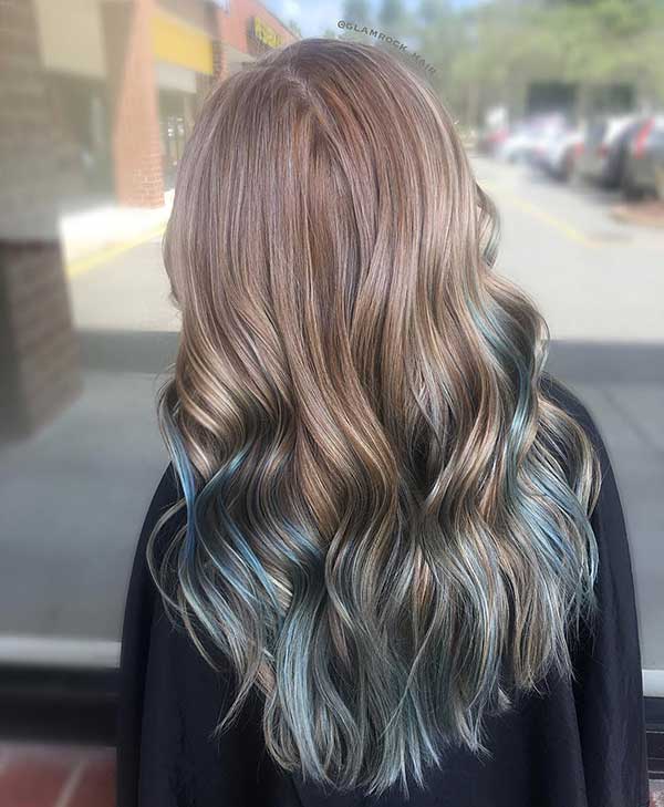Brown Blonde Blue Ombre