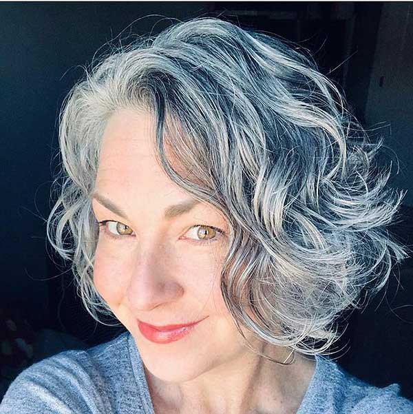 Curly Hairstyles For Grey Hair Over 60