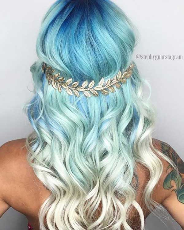 Blonde Blue Ombre Hair