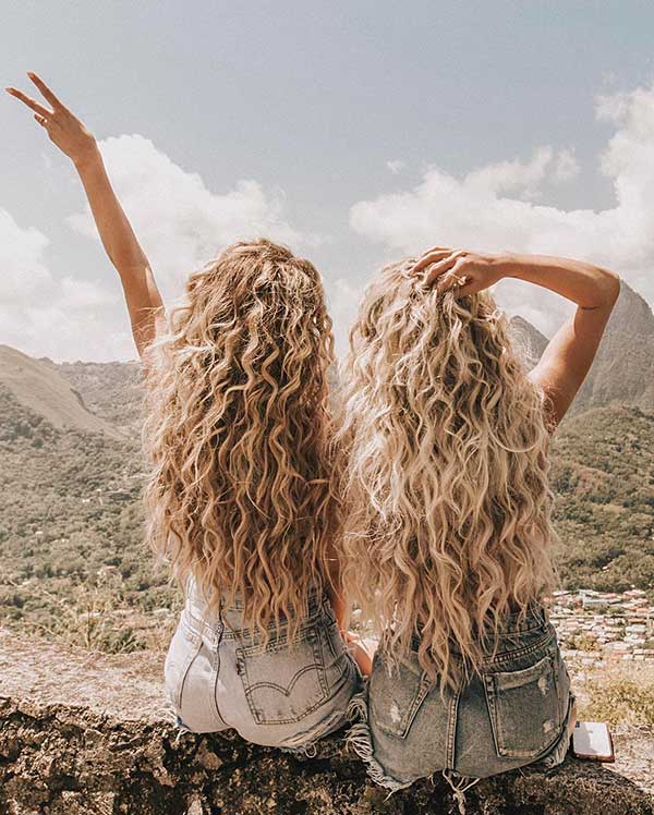 Long Blonde Naturally Curly Hair